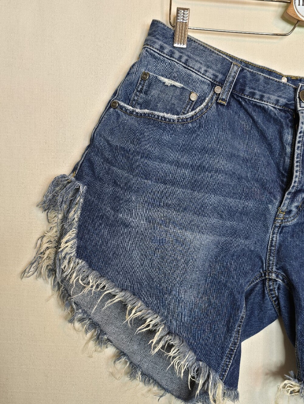 One Teaspoon Pacifica Studded Frankies Long Length Denim Jean Shorts 29 - Picture 9 of 16